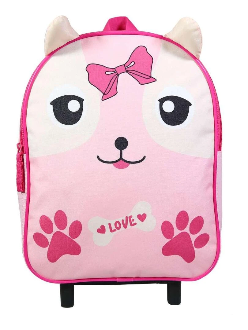 BAGTROTTER Sac à dos à roulettes 31 cm maternelle Kids Rose Chiot Rose