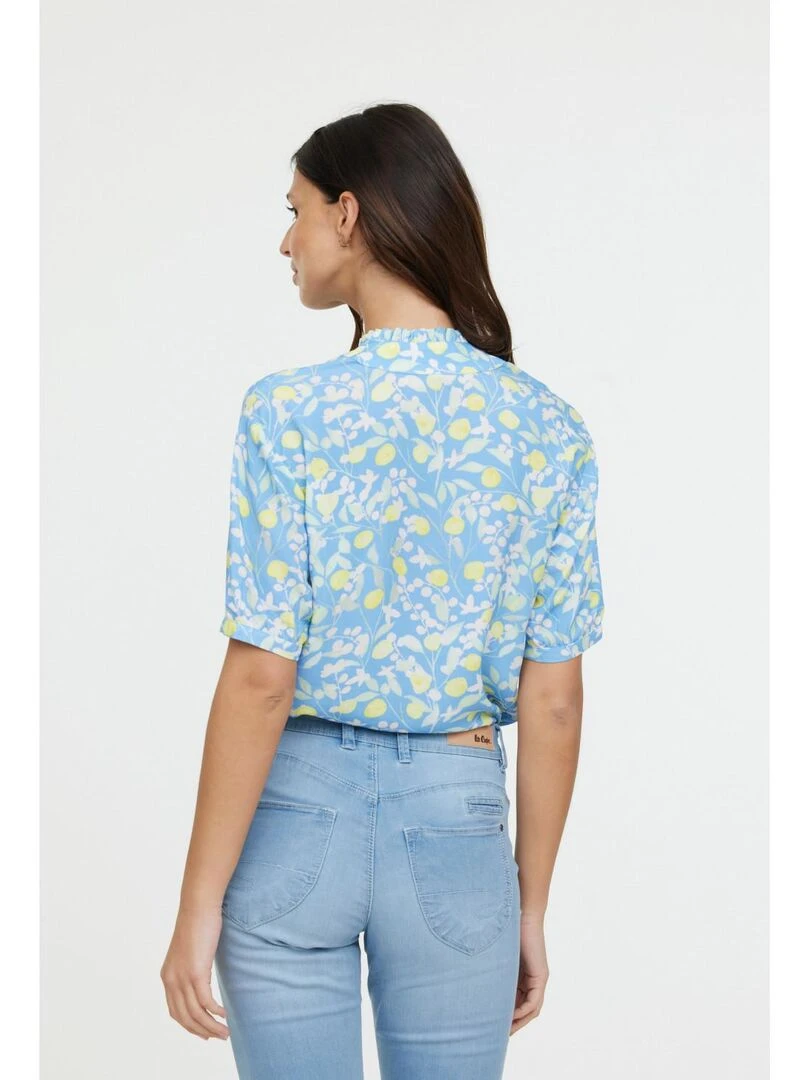 Lee Cooper   Blouse manches courtes viscose regular MANZA MC   Bleu ciel