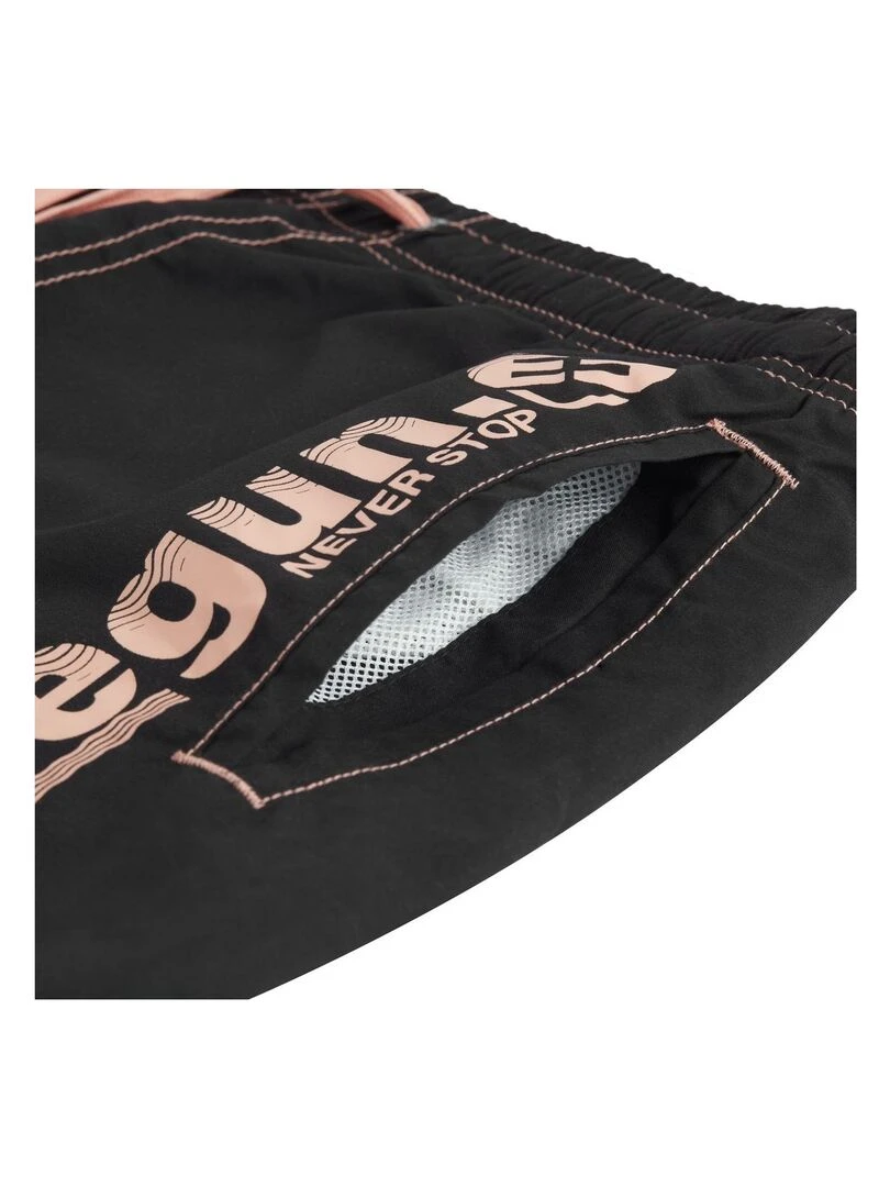 Boardshort court homme ceinture tout élastiquée Freegun   Noir