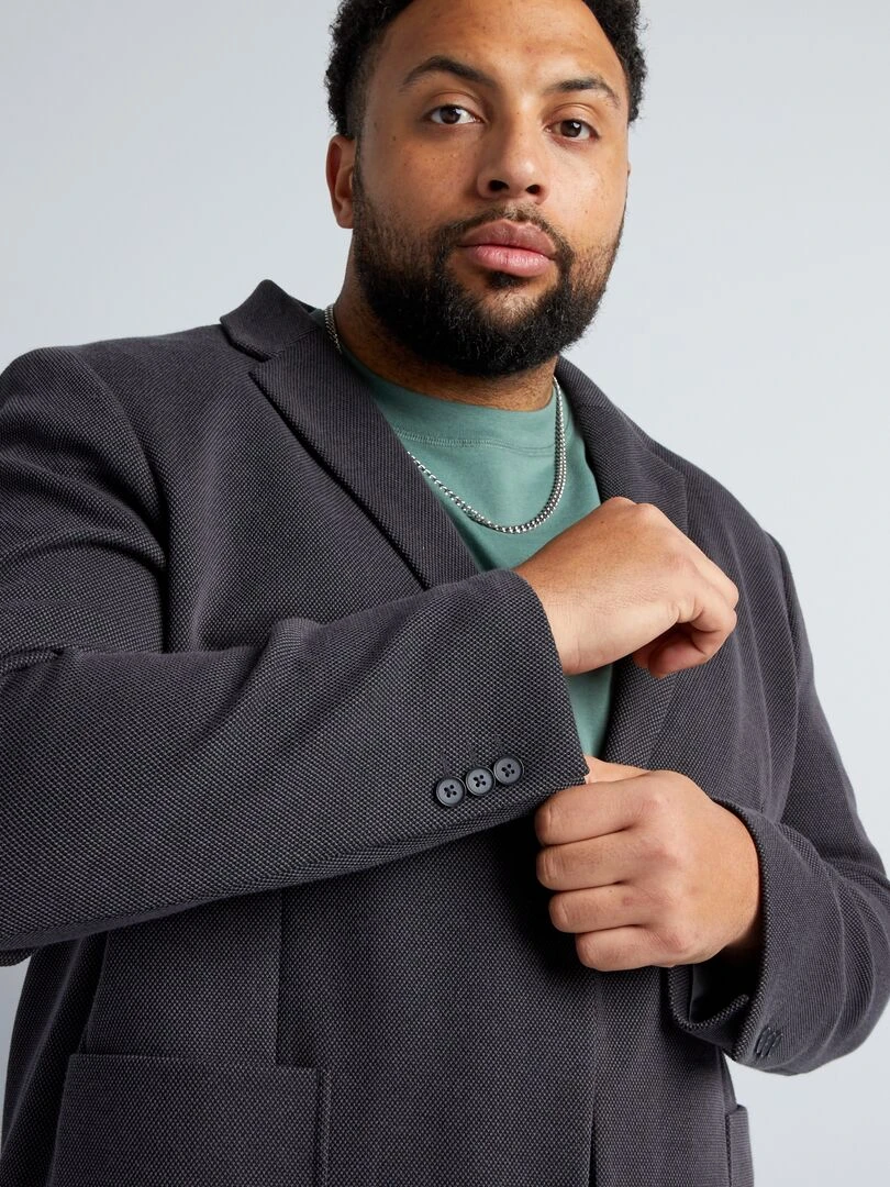 Veste maille piquée   Gris