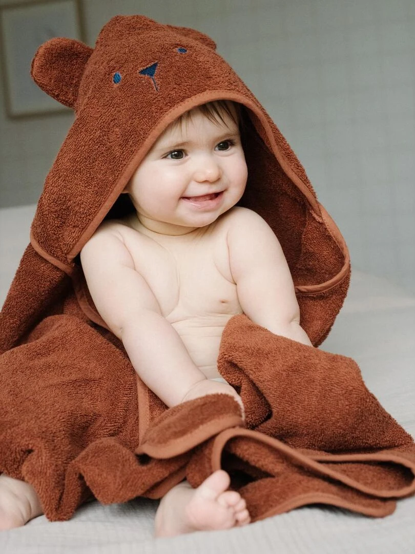 Cape de bain Ourson LITTLE CREVETTE   Marron