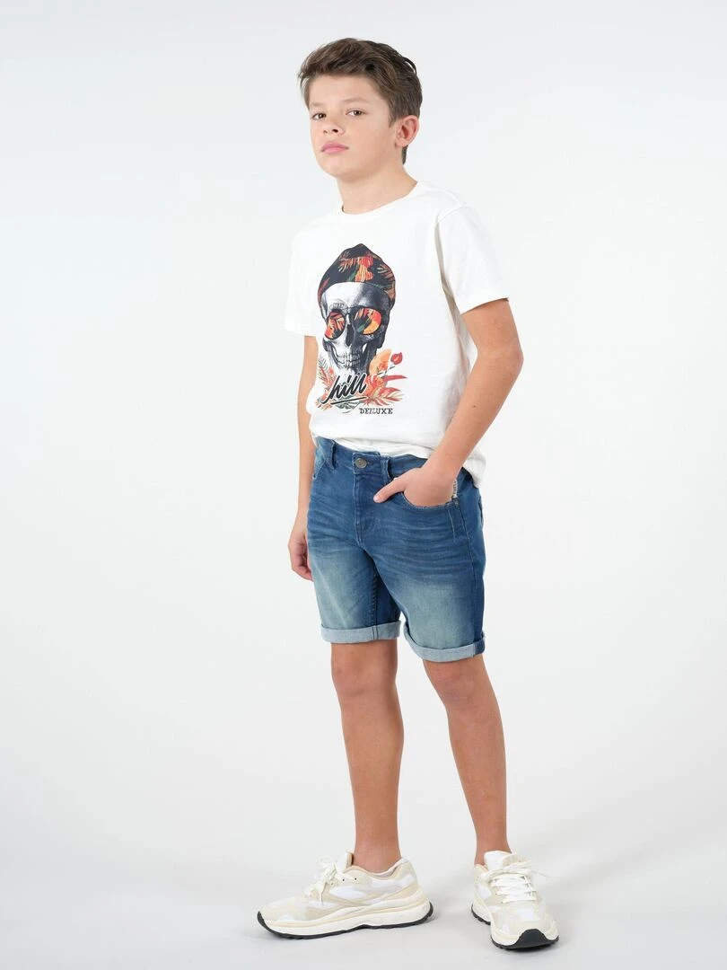 Short slim délavé 'Deeluxe' Bleu foncé