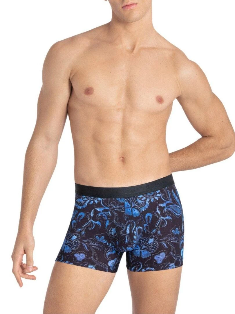Boxer homme en lyocell et à motif cachemire Kanji   Bleu