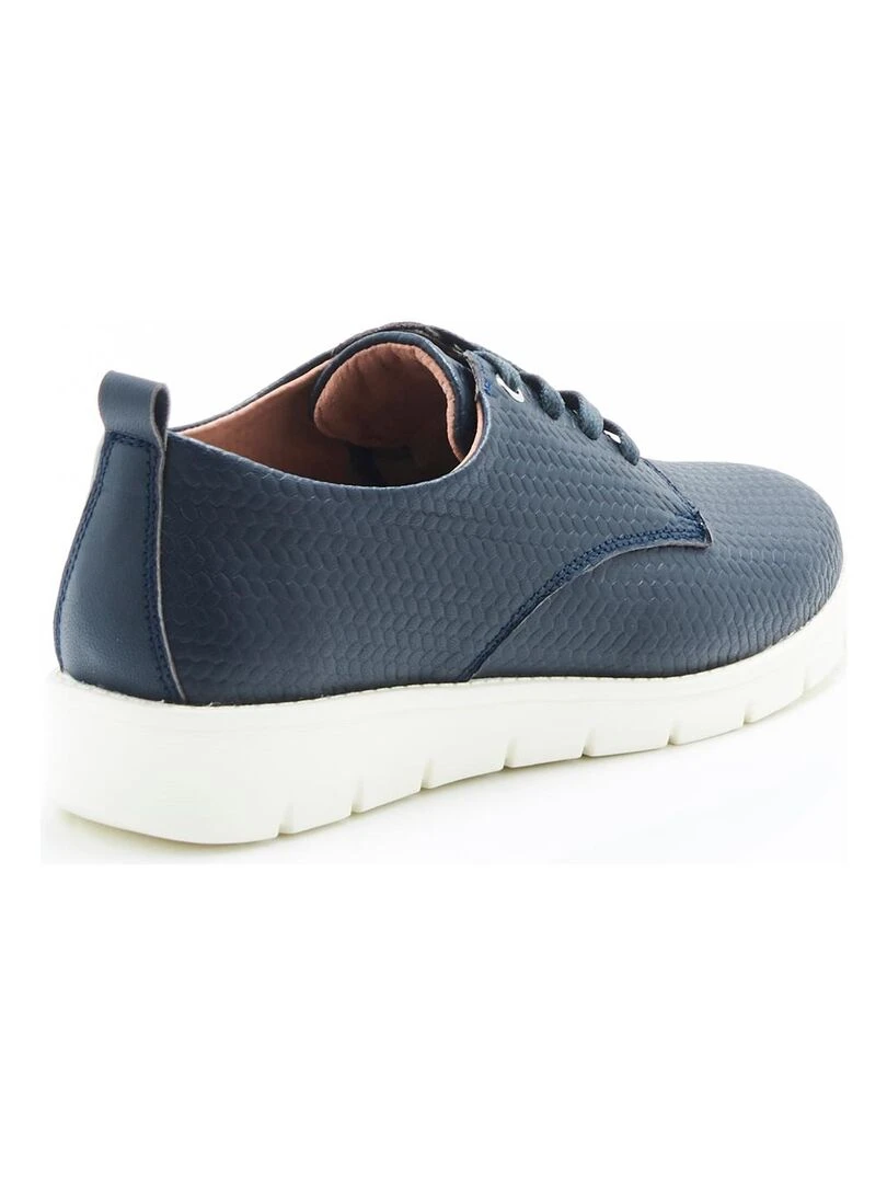 Derbies légères dessus cuir reliéfé Amortyl   Damart   Bleu marine