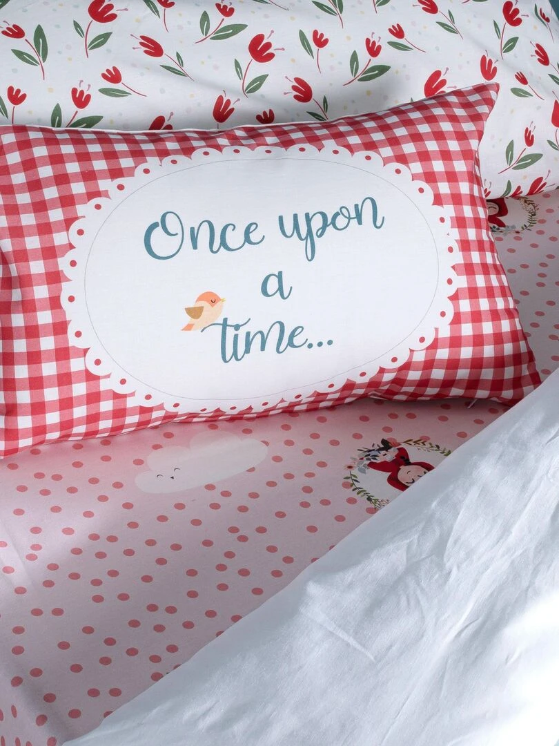 Housse de coussin Red riding hood "Happyfriday" Blanc