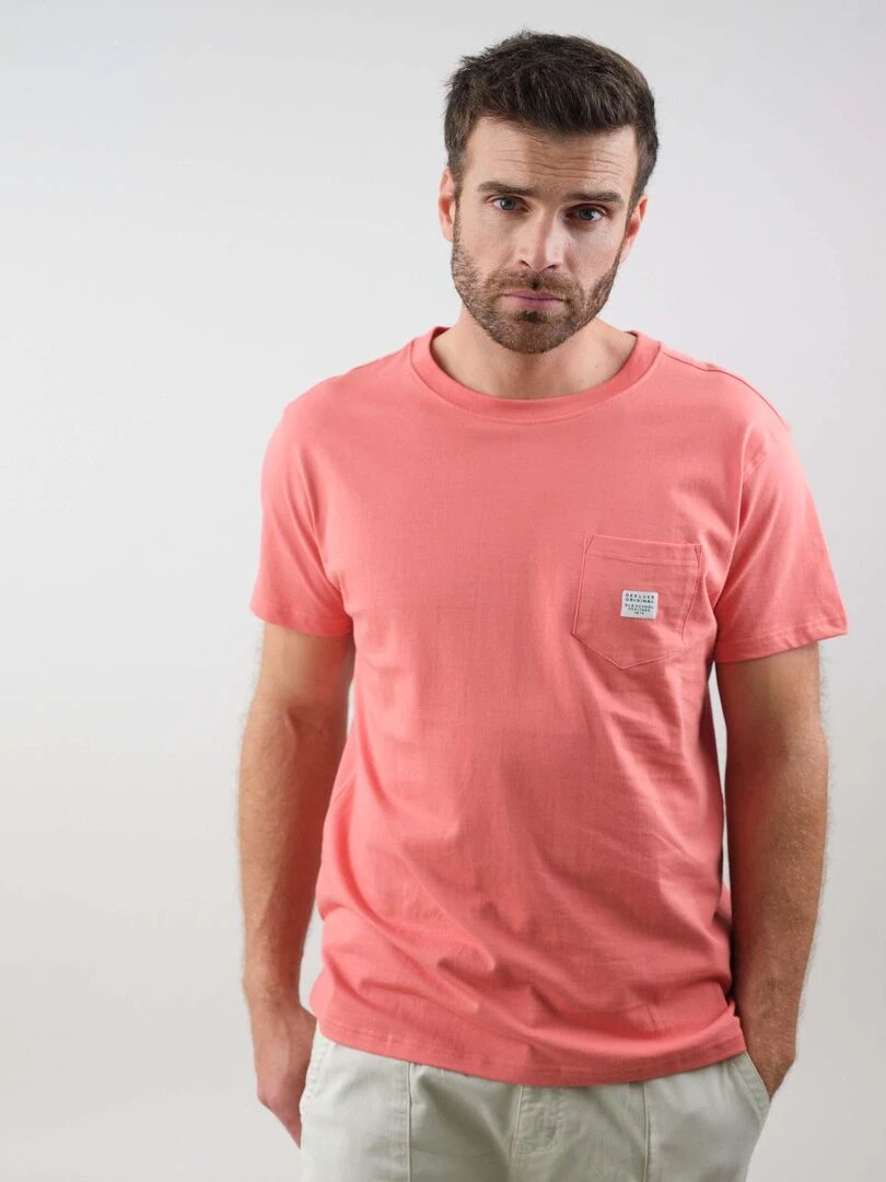 T shirt en coton bio 'Deeluxe' Orange corail