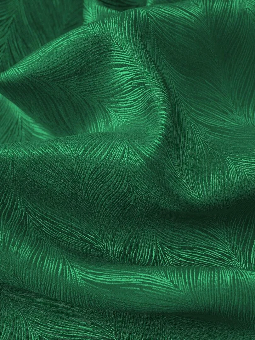 Paire de rideaux occultants motif liane   Vert foncé