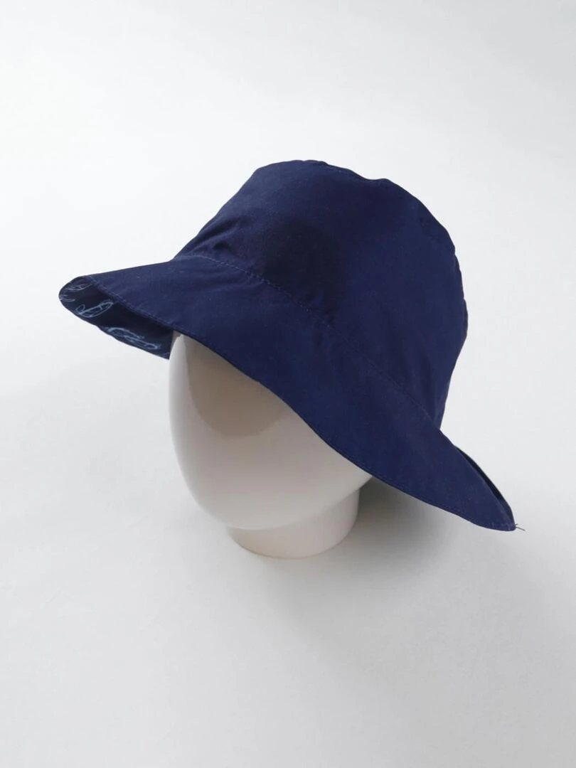 Chapeau réversible à imprimé tortue  marine/rouge   Archimède   Bleu