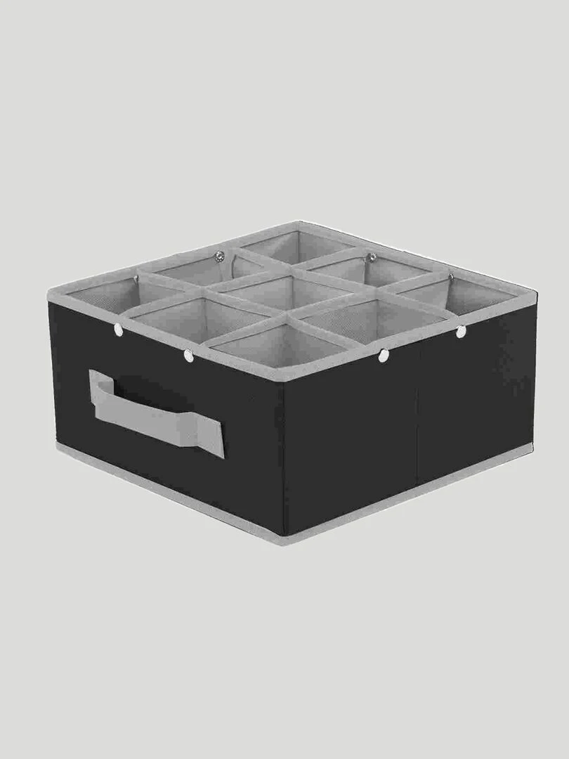 Casier pliable en intissé 9 compartiments Gris