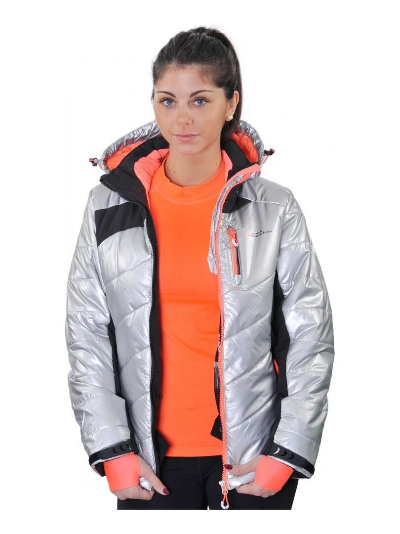 Doudoune de ski femme ACILVER   PEAK MOUNTAIN   Noir Argenté Noir