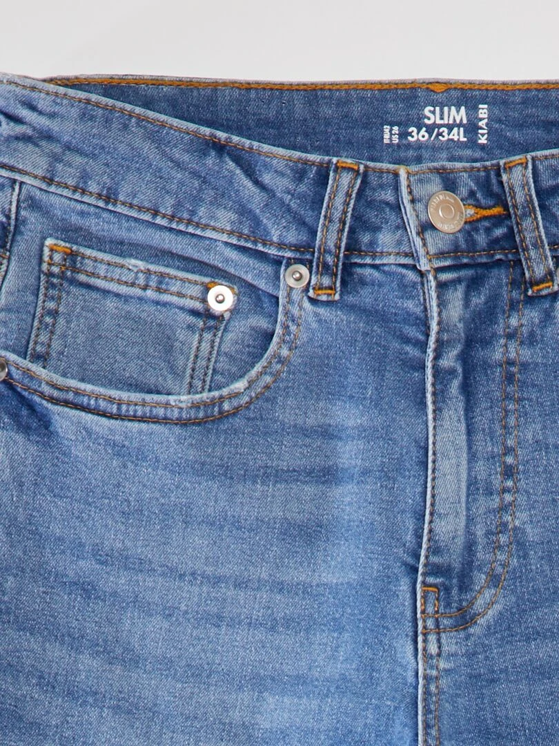 Jean slim à 5 poches   L34   Double stone