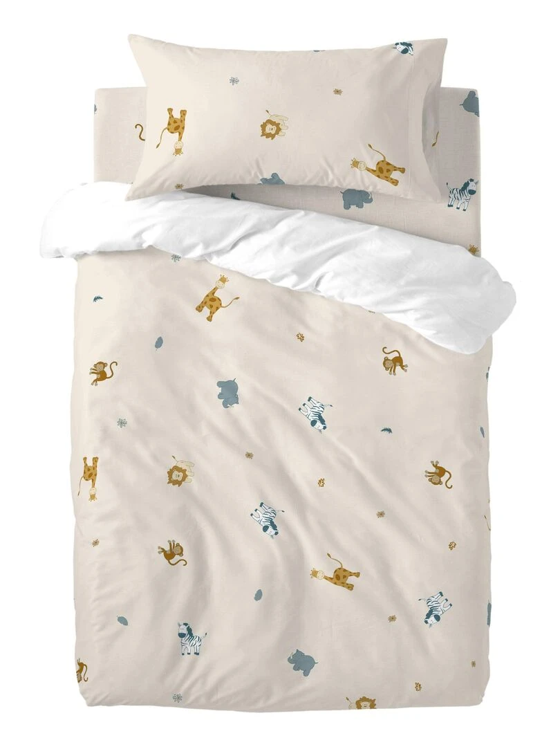 Parure housse de couette 2 pièces Animals "Happyfriday"   Blanc