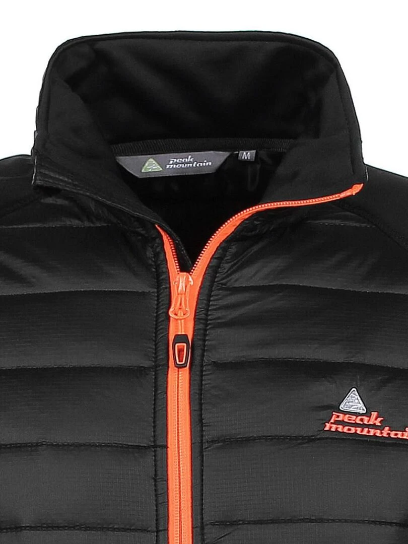 Blouson polar shell homme CALER   PEAK MOUNTAIN   Noir Orange
