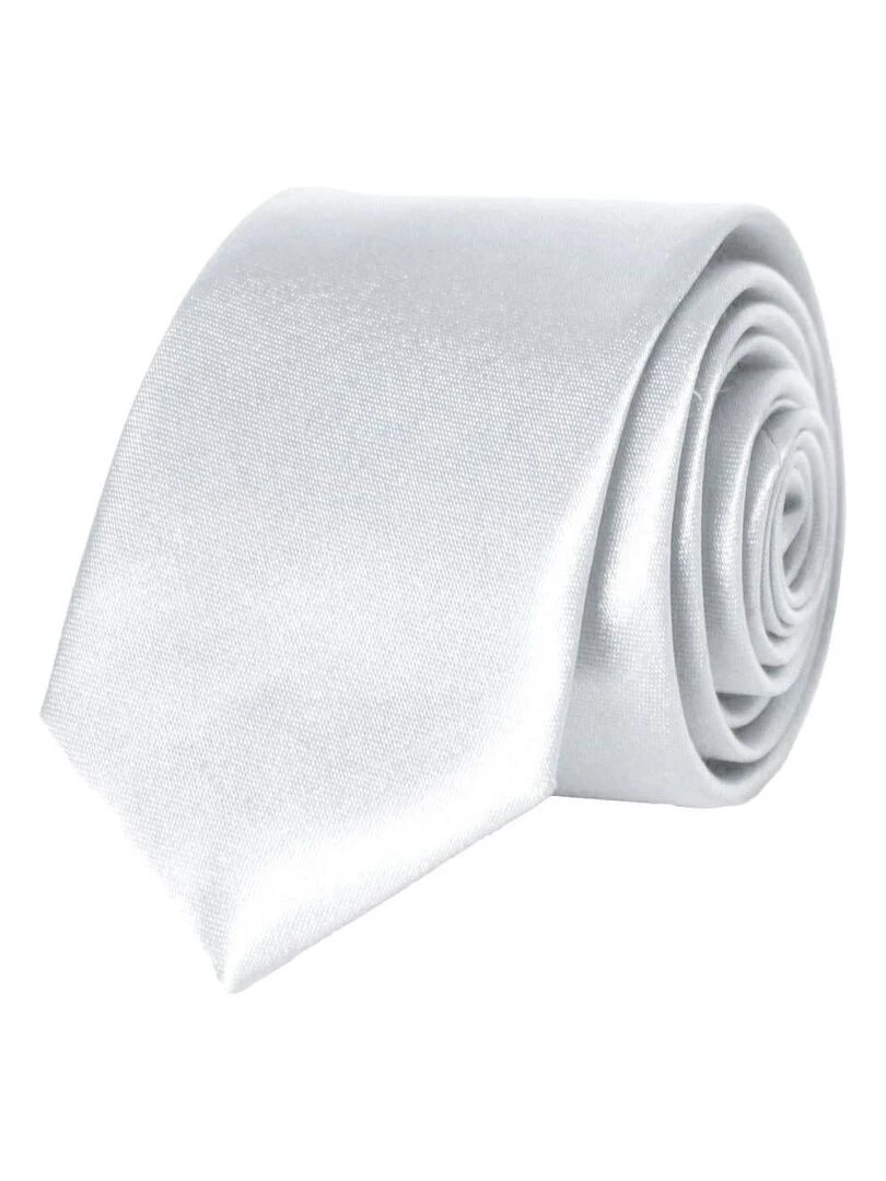 Cravate Satin Slim Kebello Blanc Blanc