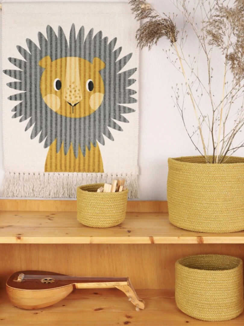 Tenture murale lion Jaggo Jaune