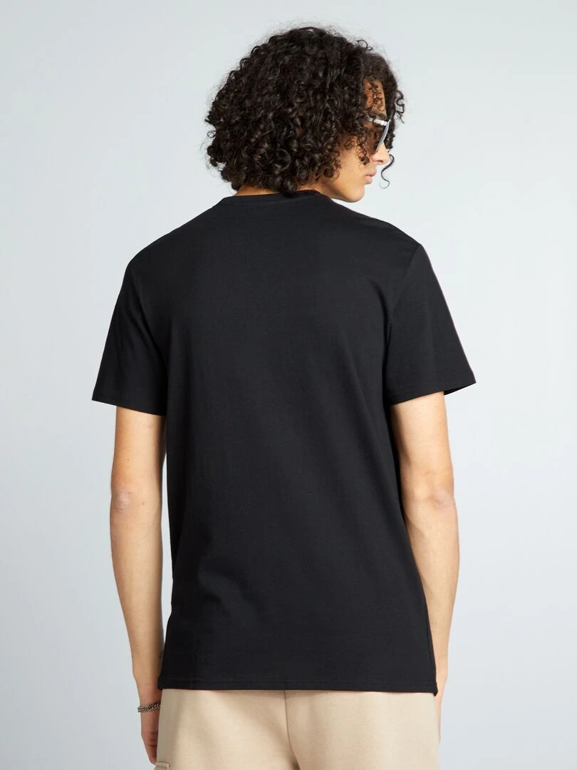 T shirt classique imprimé   Noir