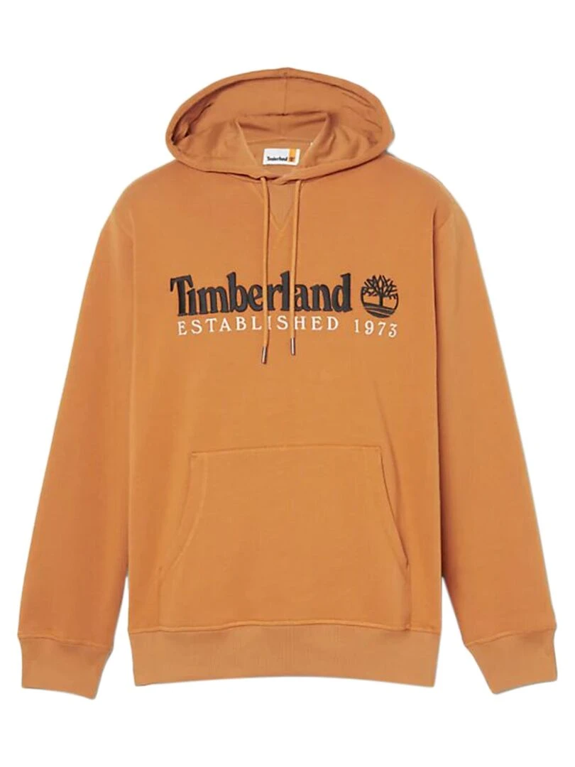 Sweat à Capuche Timberland Logo Brush Back Marron