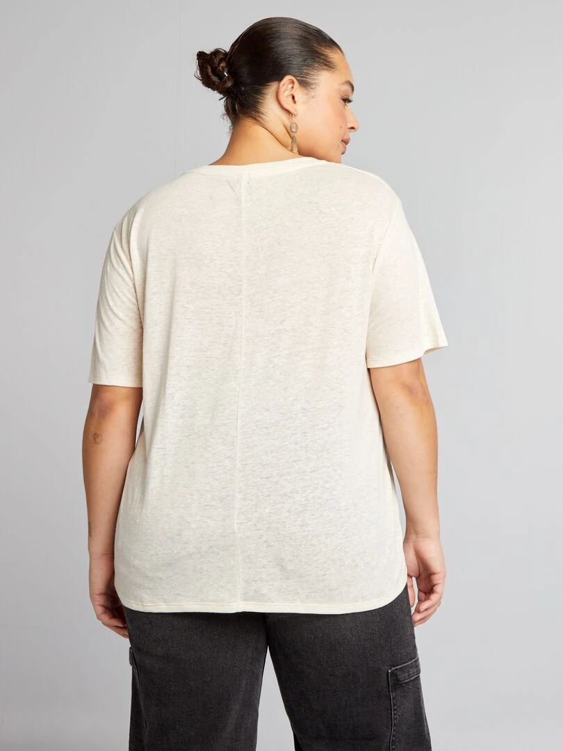Tee shirt en lin fluide   Beige
