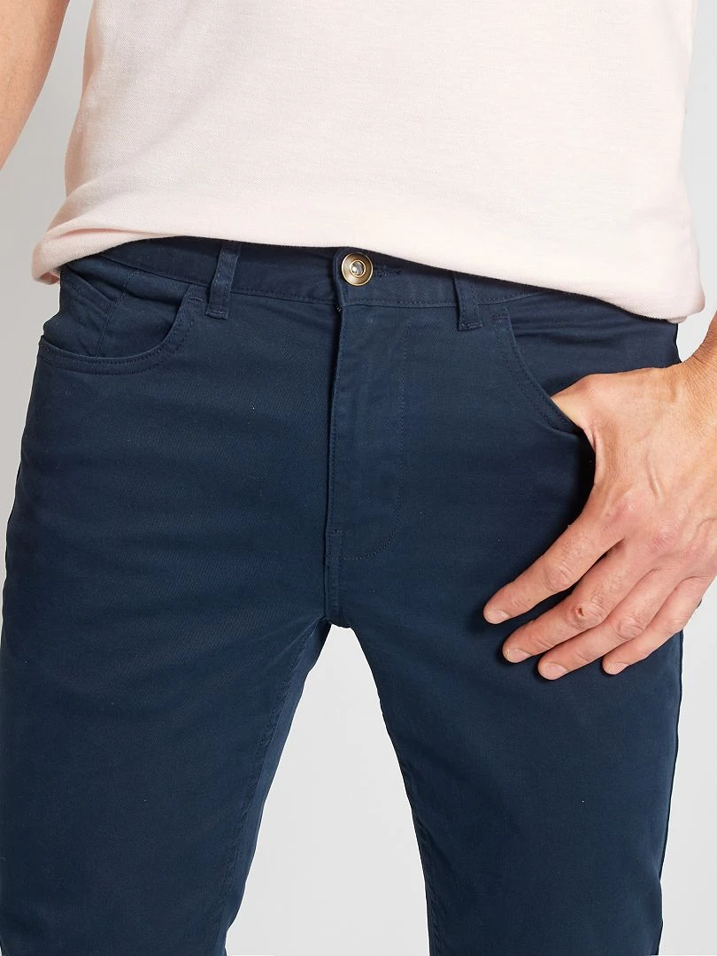 Jean slim 5 poches   L32   bleu marine