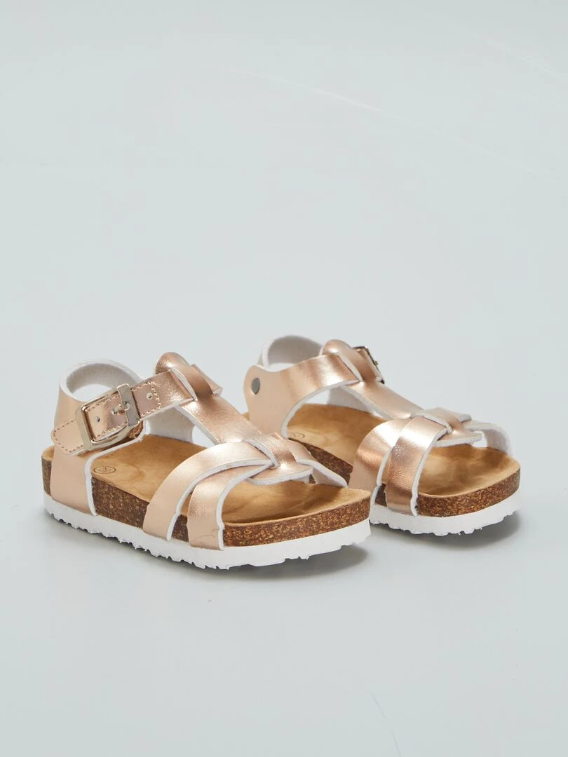 Sandales effet métallisé Rose gold