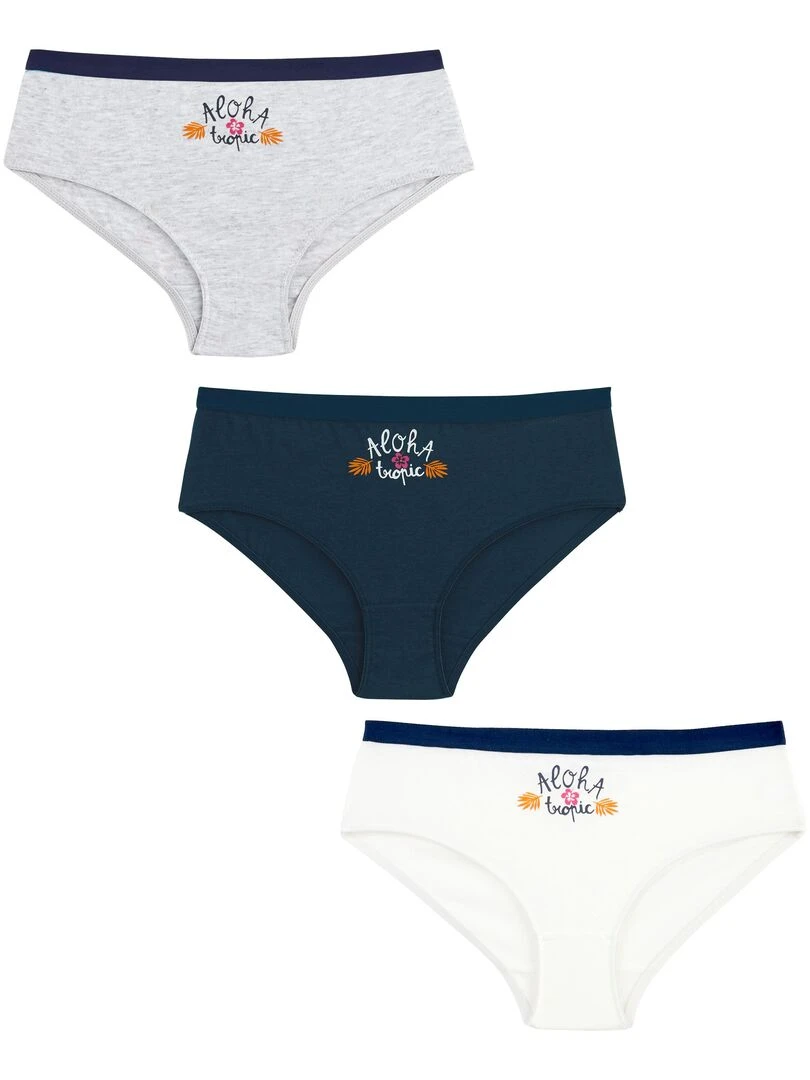 Lot de 3 culottes fille Sakura Bleu