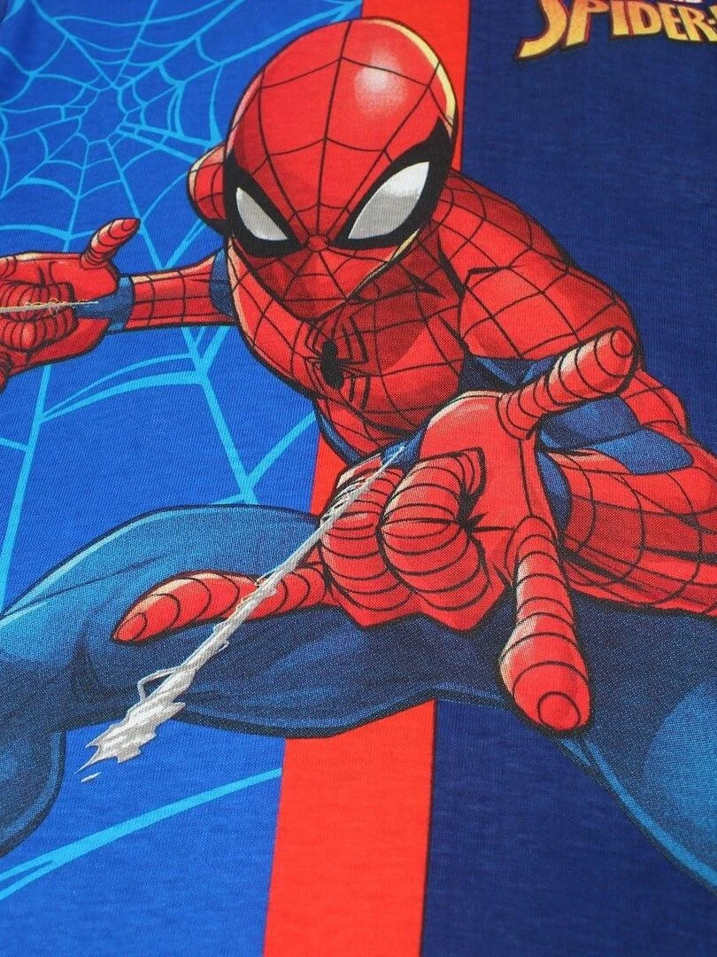 Spiderman   Ensemble T shirt short garçon Imprimé Spiderman   Bleu marine