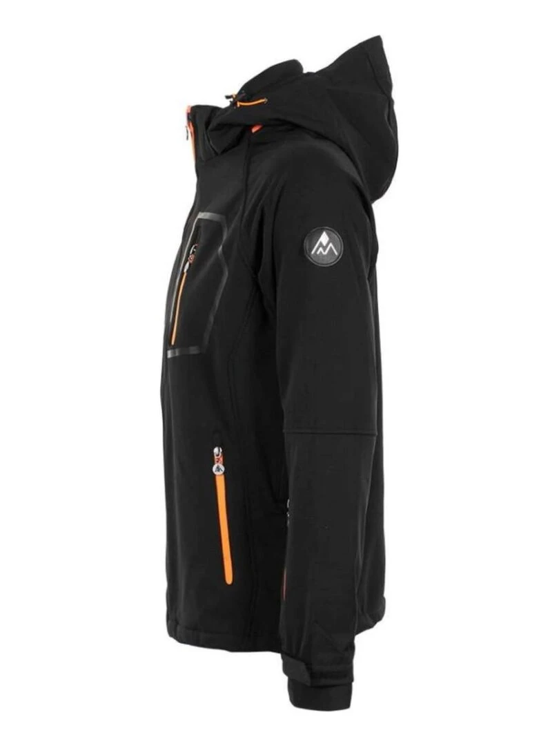 Blouson softshell homme CIMALEAK   PEAK MOUNTAIN   Noir Orange