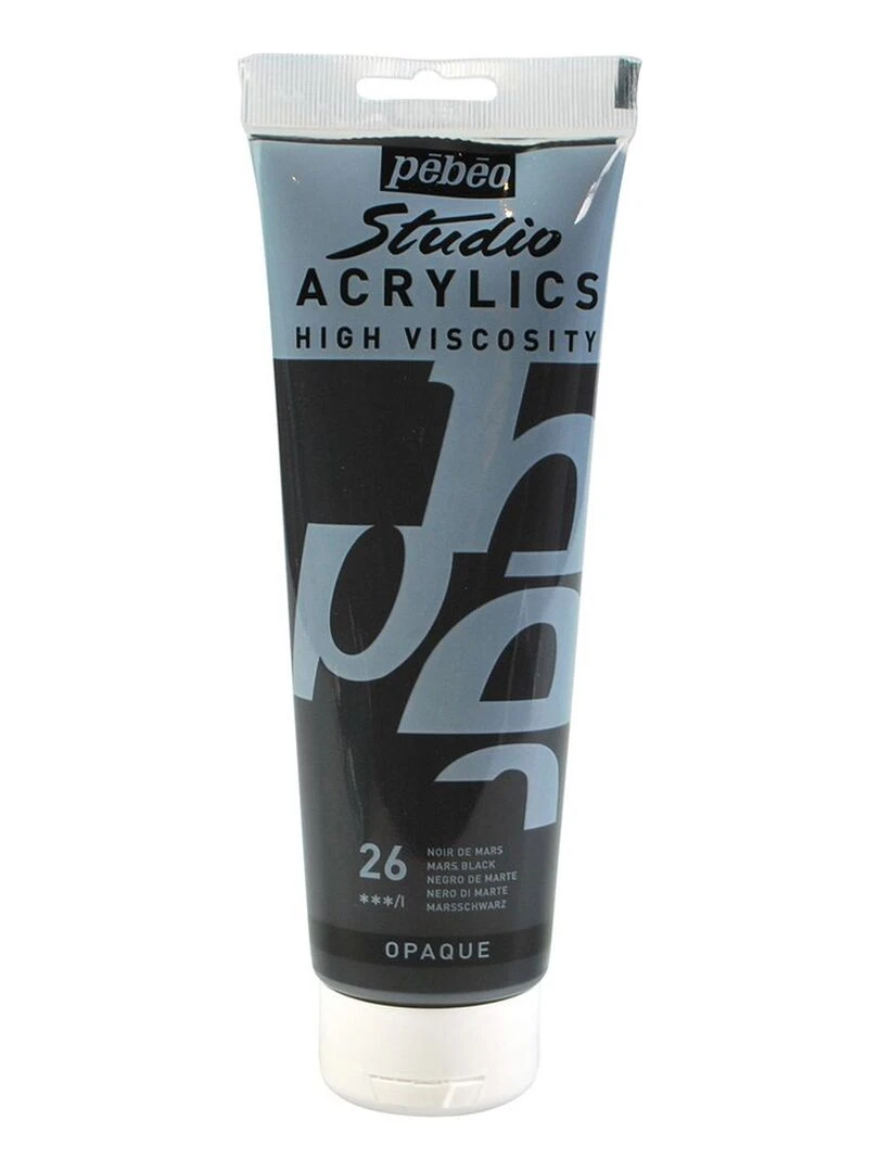 Peinture acrylique opaque   Noir   250 ml   N/A