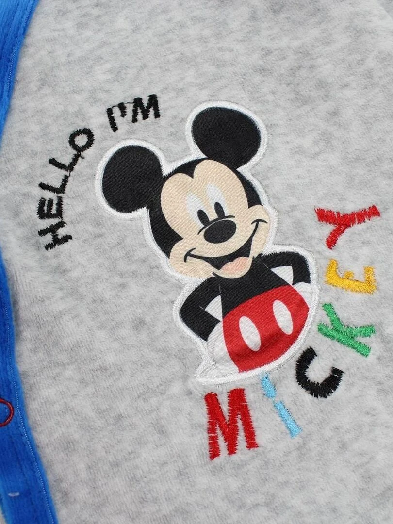 Disney   Grenouillere bébé garçon imprimé Mickey en coton   Gris