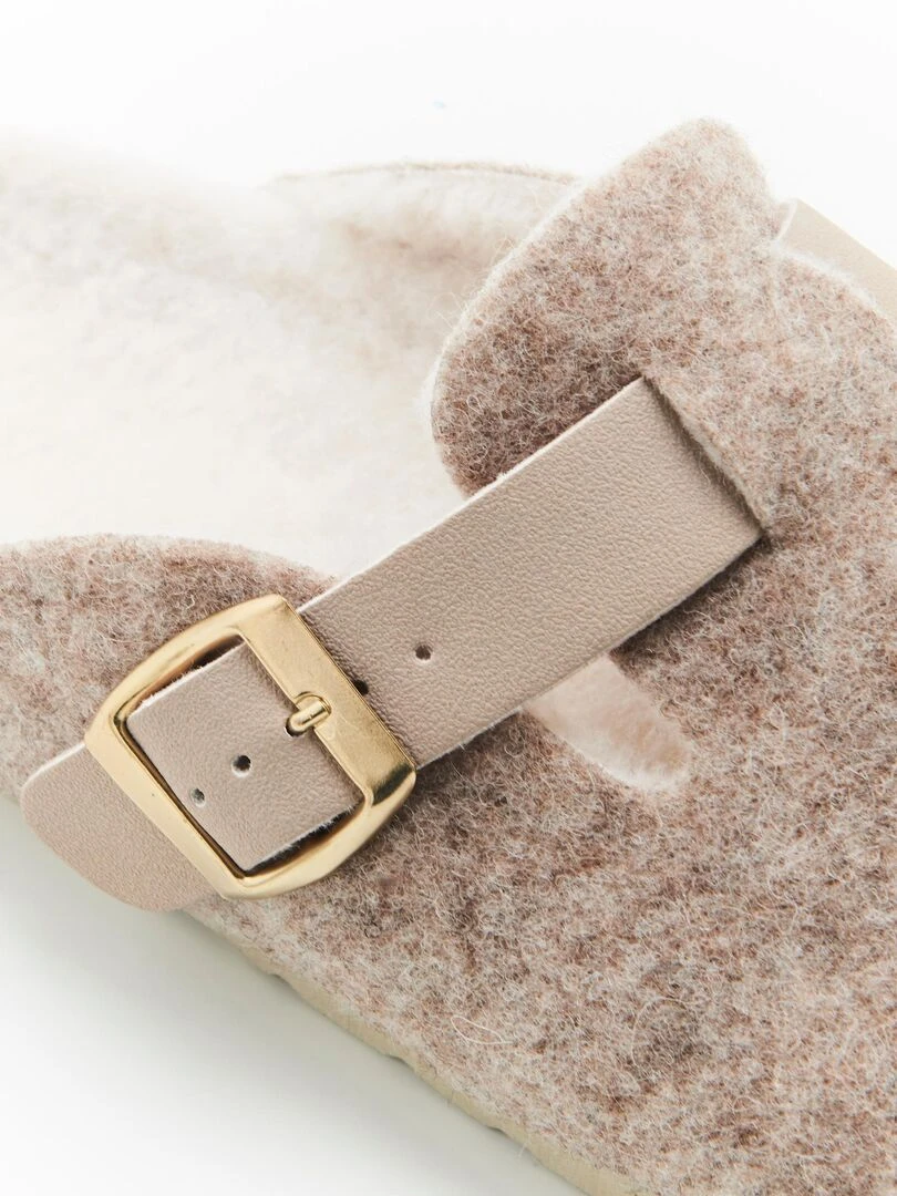 Mules sabots fourrées Thermolactyl   Damart   Taupe