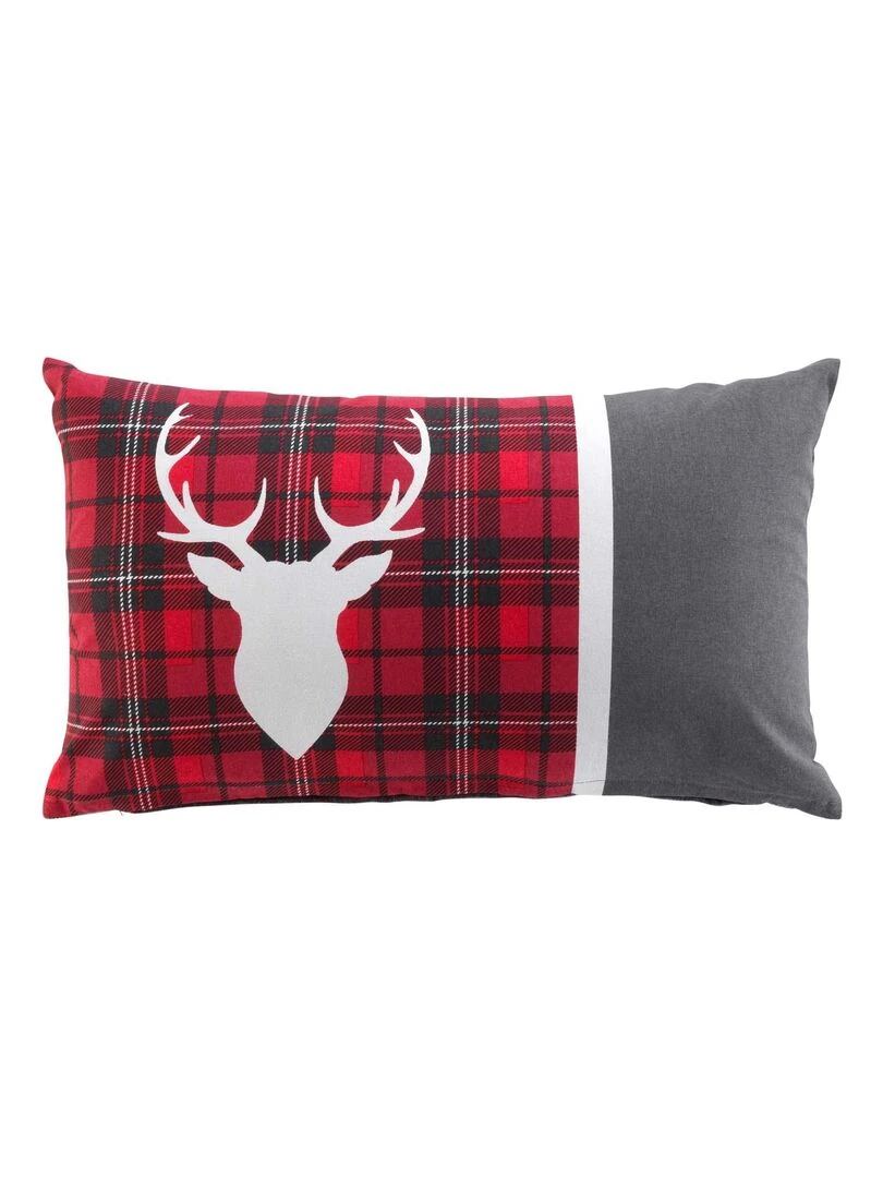 Coussin dehoussable 30 x 50 cm chambray Haidi cerf Rouge