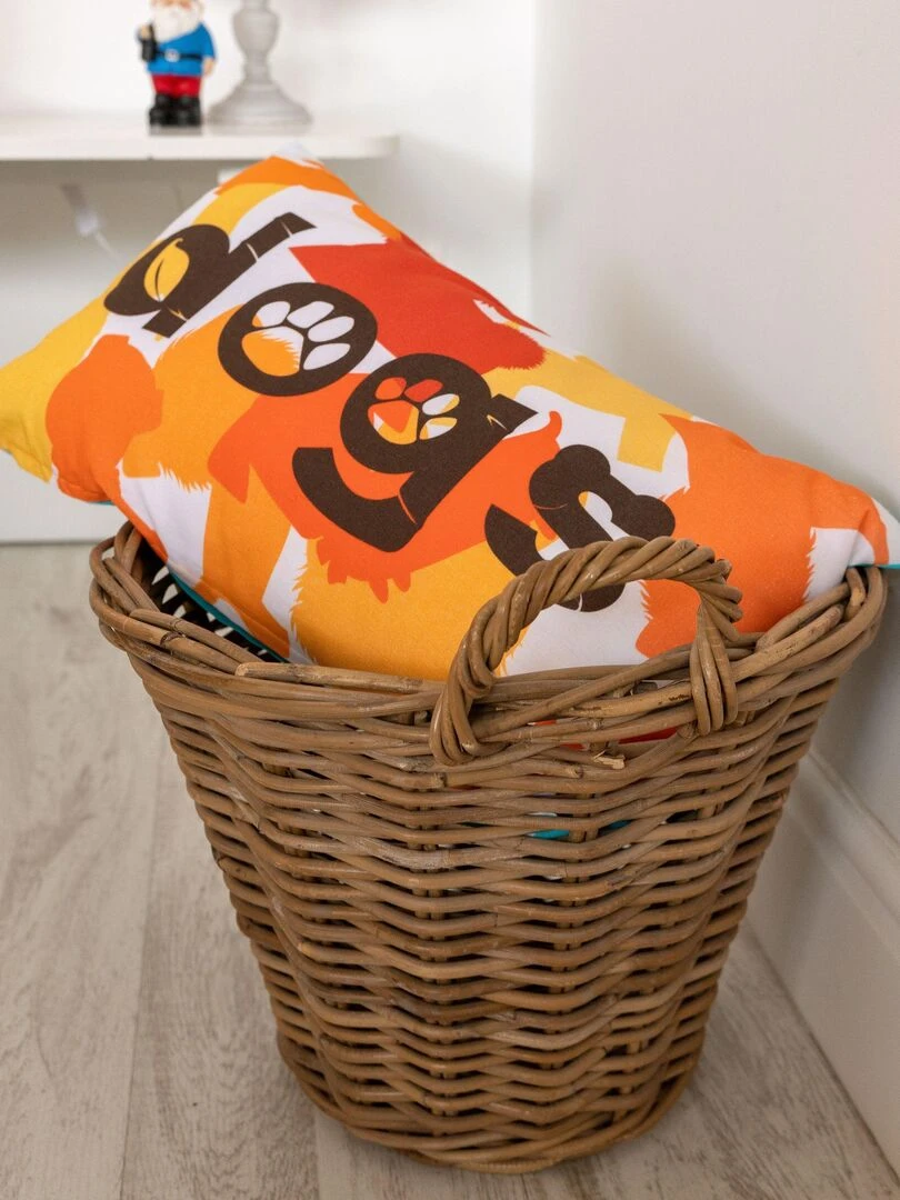 Housse de coussin Dogs "Happyfriday" Blanc