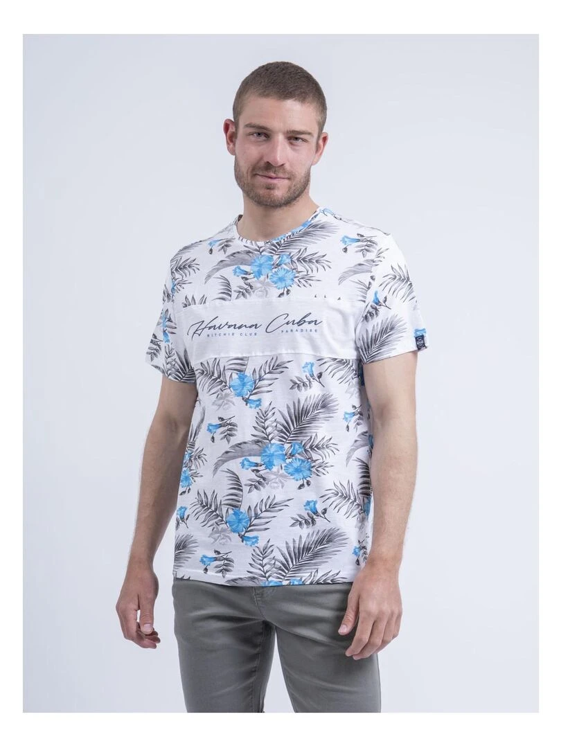 T shirt col rond NIRITIX Bleu