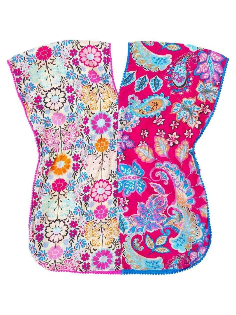 Robe de Plage Fille  imprimé Fleurs Hawaï Rouge  BALI   La Faute à Voltaire   Rouge