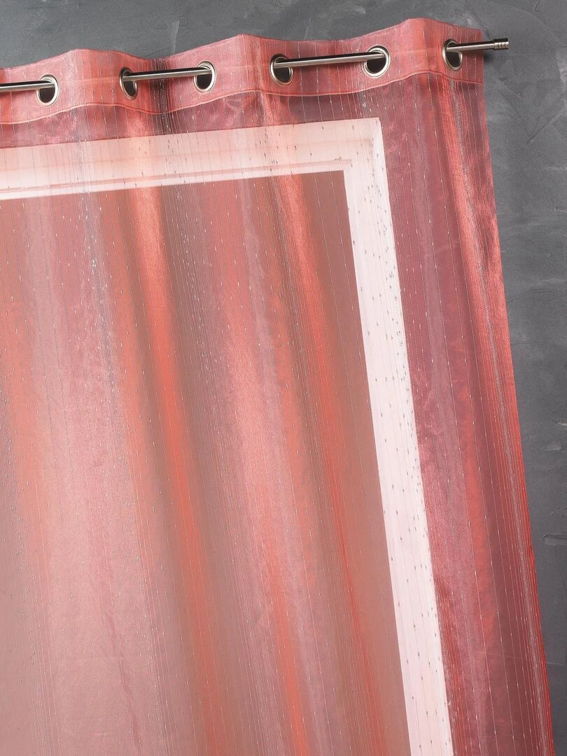 Voilage Organza fantaisie goutte métallique Rouge