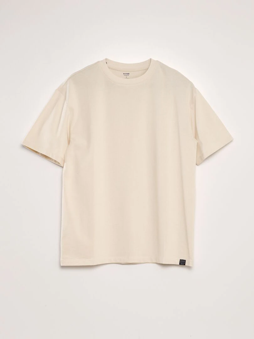 T shirt en coton uni Beige