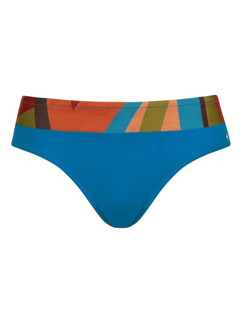 Bas maillot slip de bain taille haute Viviero   Bleu turquoise