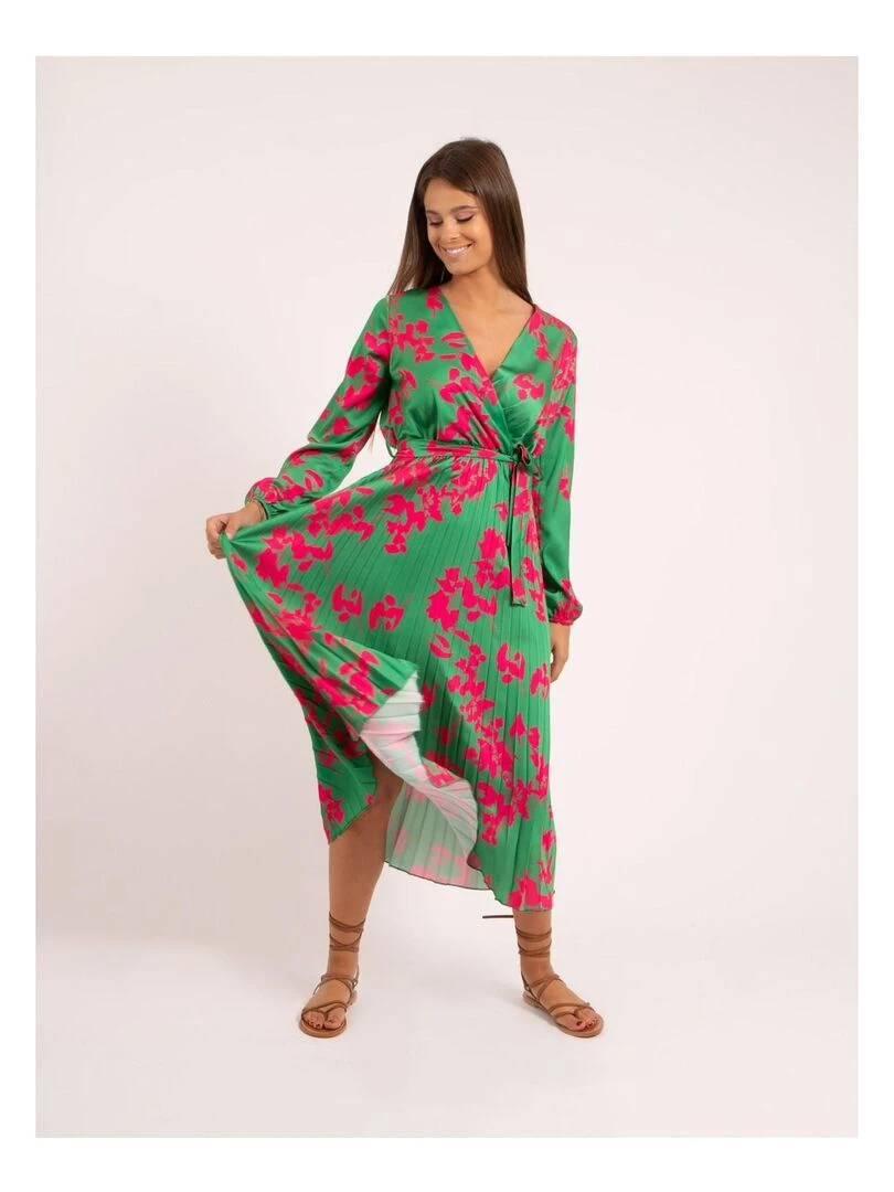 Robe longue motifs ICHELLE   Vert