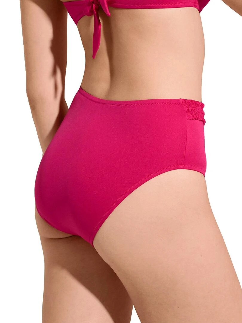 Bas maillot slip de bain échancré taille haute Las Vegas Rose fushia