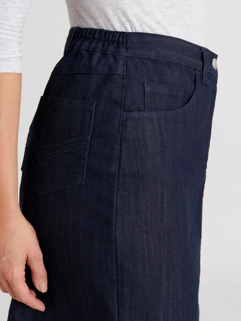 Jupe toile extensible Damart Bleu foncé