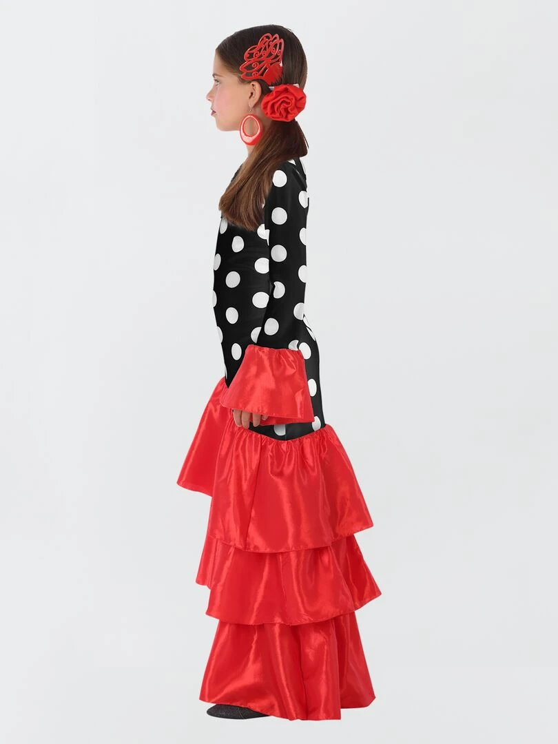 Déguisement danseuse 'Flamenco' noir/rouge