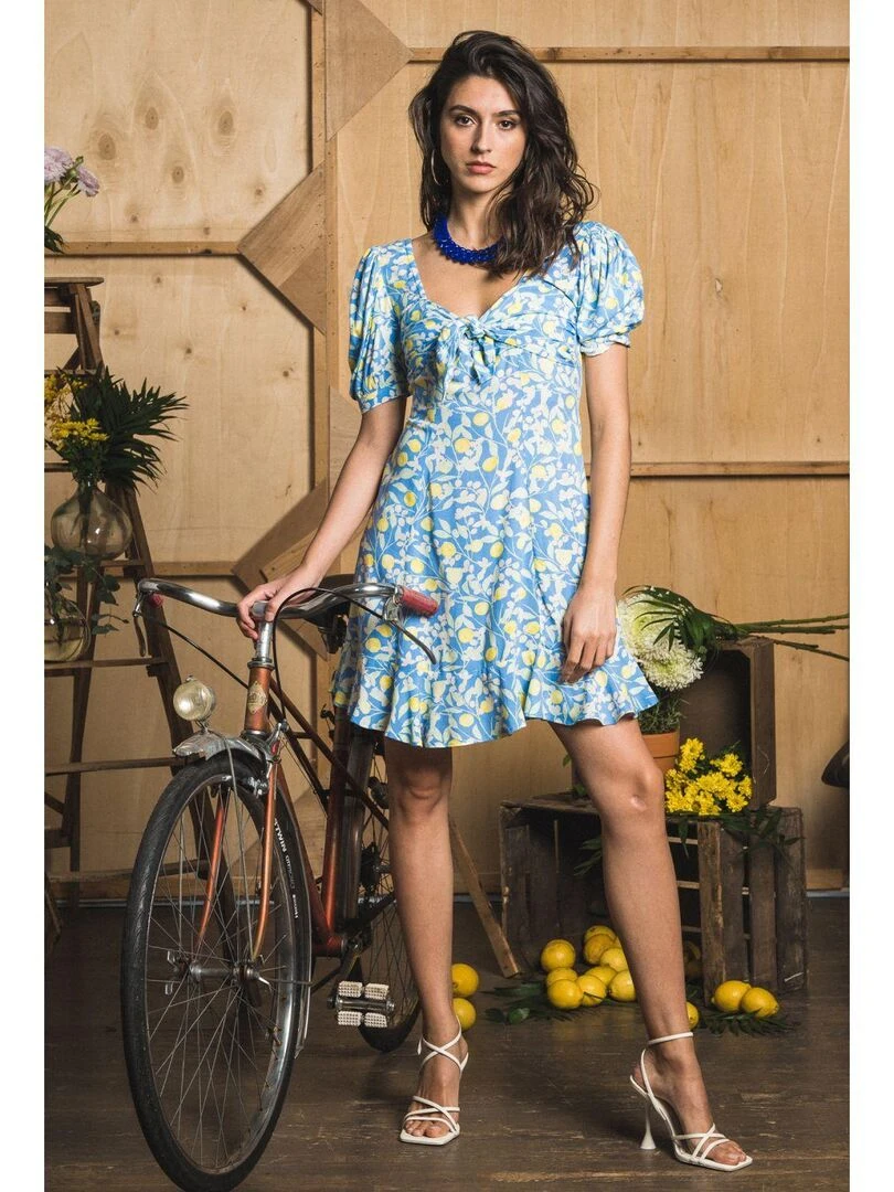 Lee Cooper Robe manches courtes viscose LOCA MC Bleu ciel