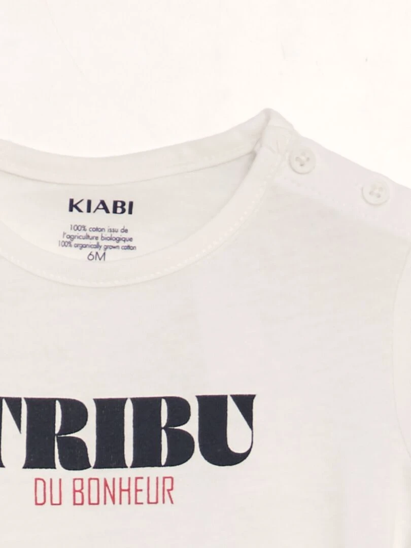 Tee shirt en maille jersey 'fête des mères'   Blanc 'tribu'