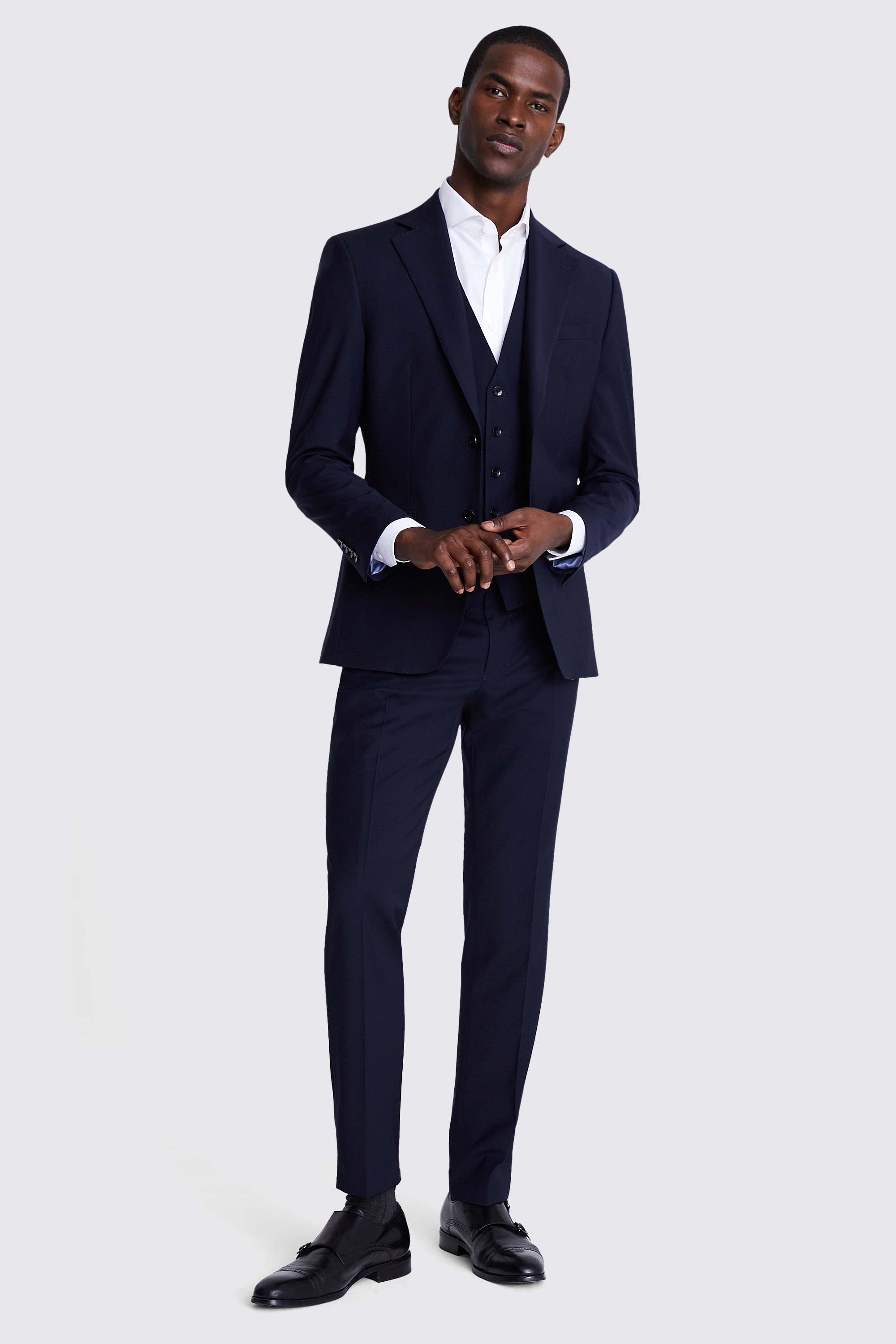 Slim Fit Navy Black Check Jacket   Buy Online at Moss