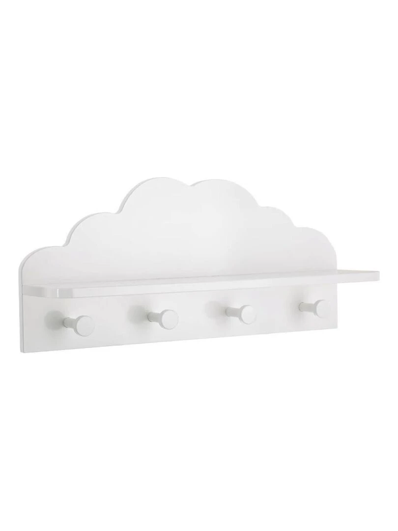 Etagère enfant avec patère au style nuage Blanc