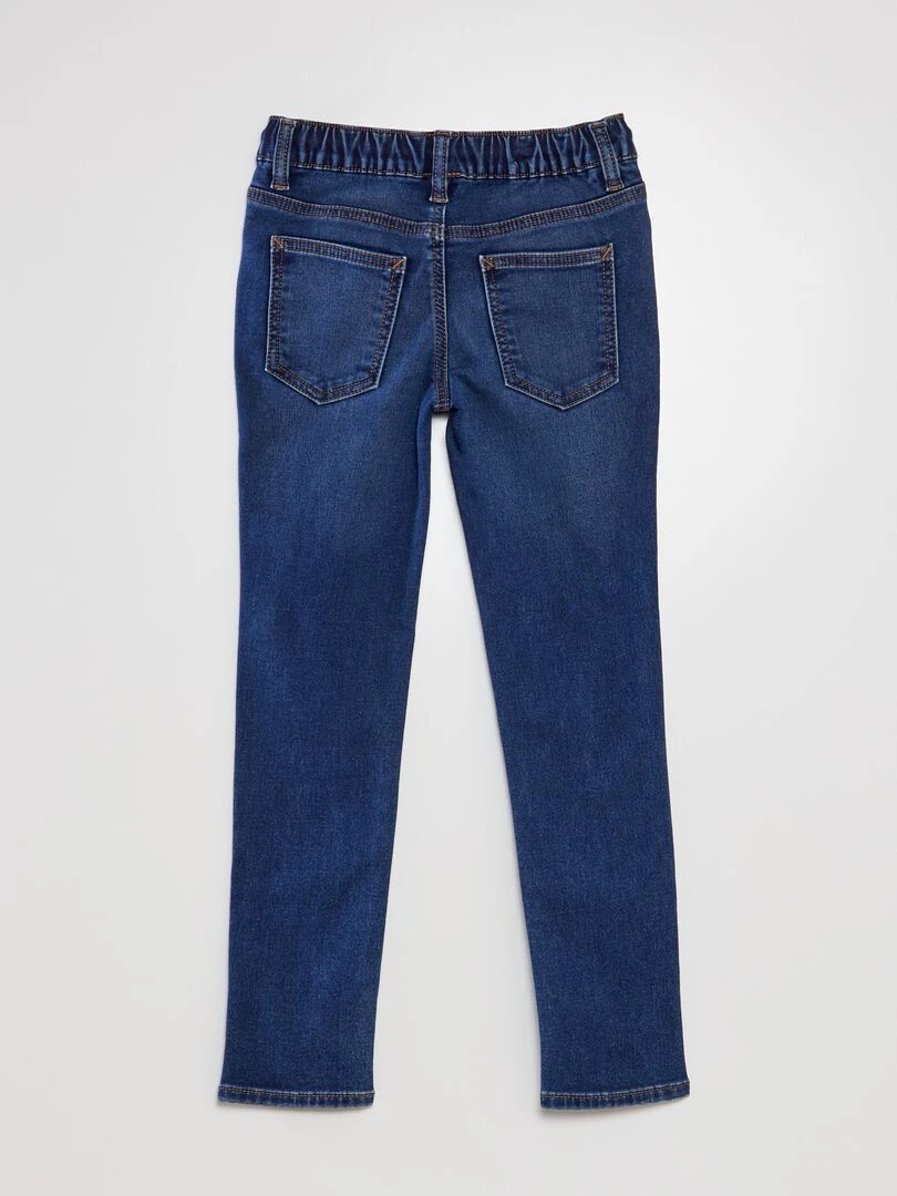 Jean à taille élastiquée avec cordons Bleu brut