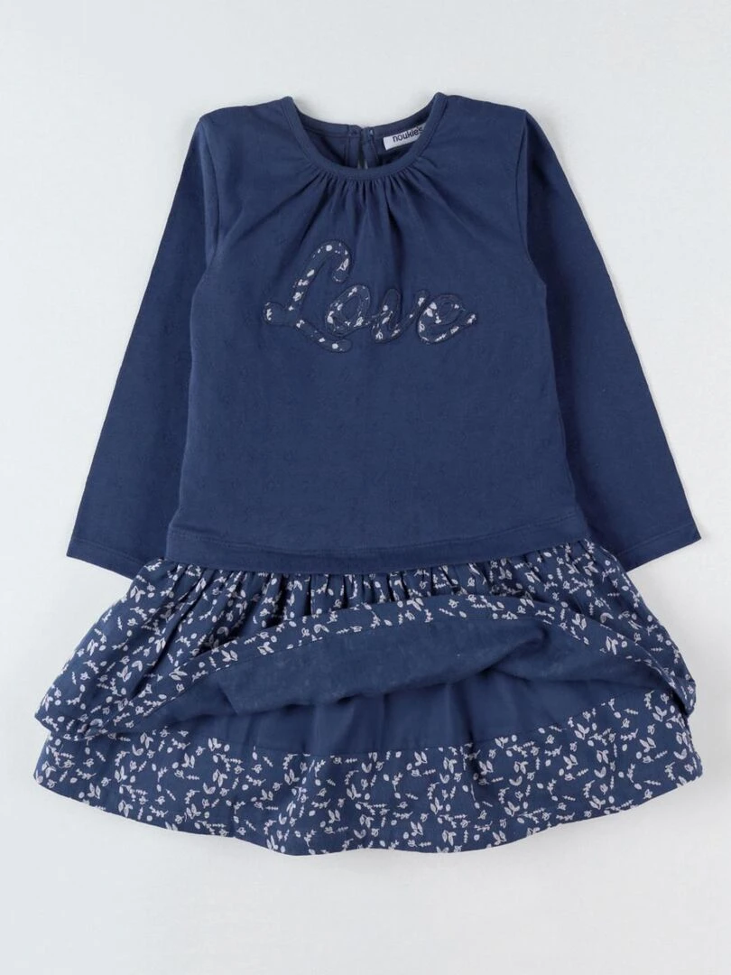 Robe bi matière à manches courtes    Noukie's   Bleu