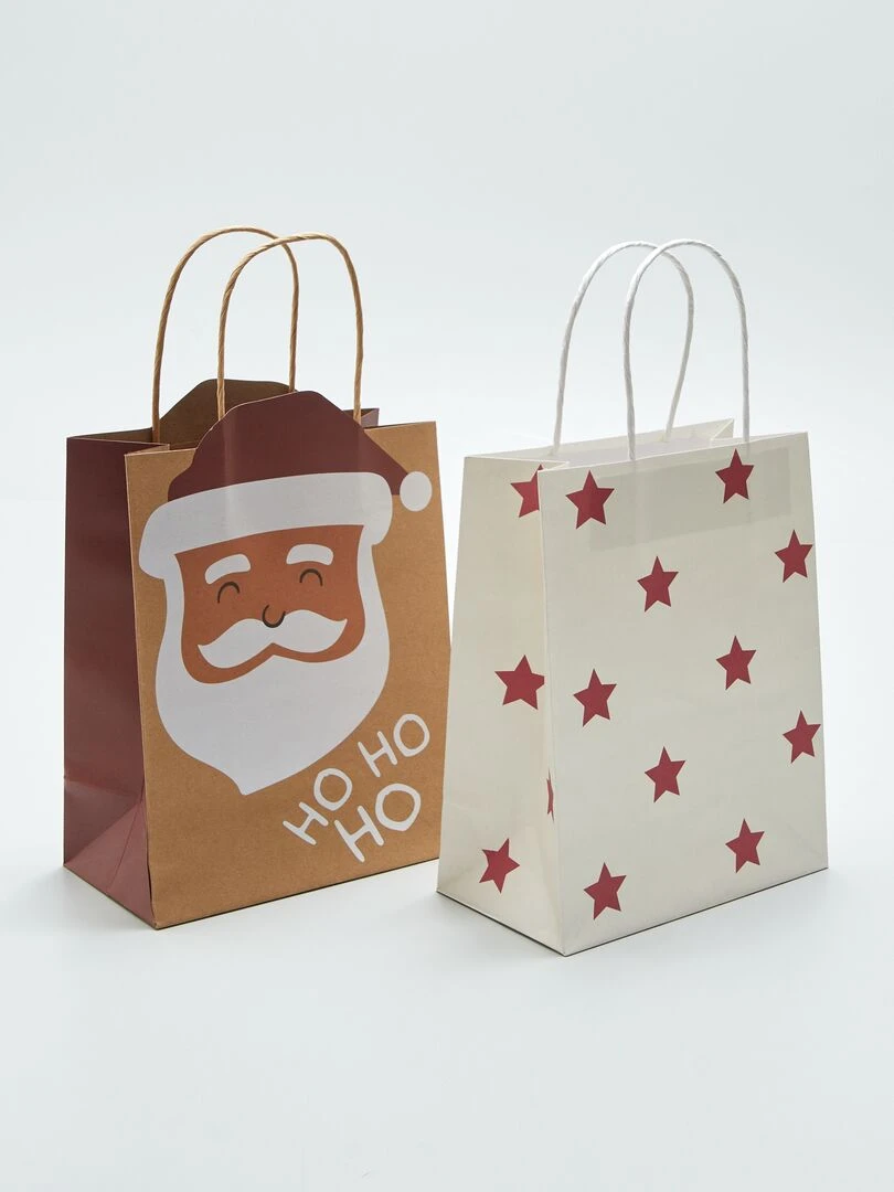 Lot de 2 sacs de Noël Marron 'Père Noël"