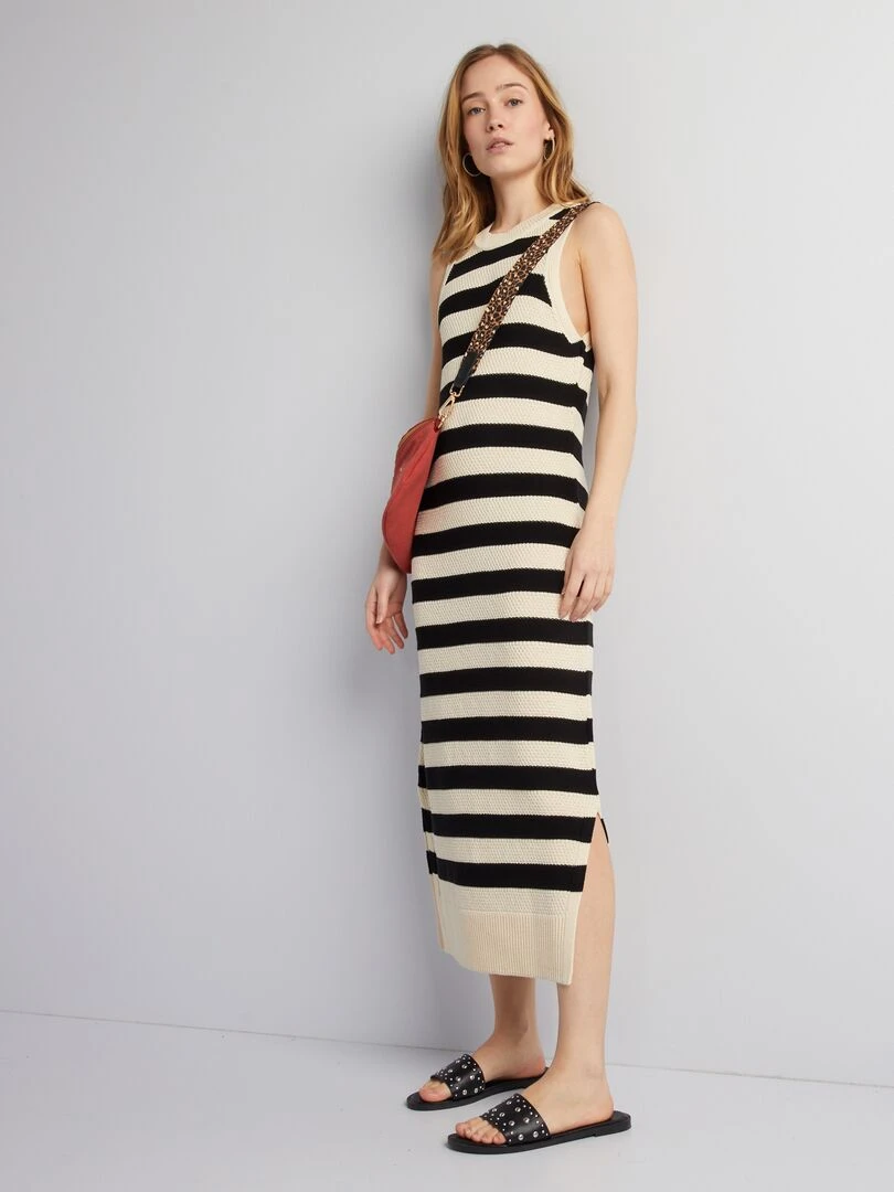 Robe en maille tricot Beige