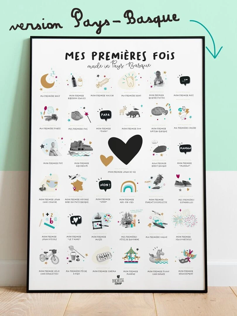 Affiche mes Premières Fois Pays Basque Blanc Doré